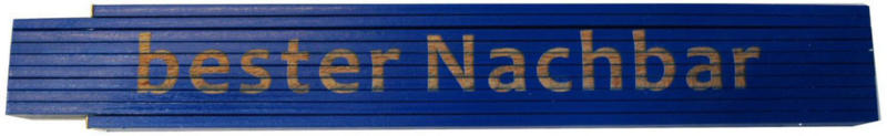Meterstab „bester Nachbar“, 2m, blau