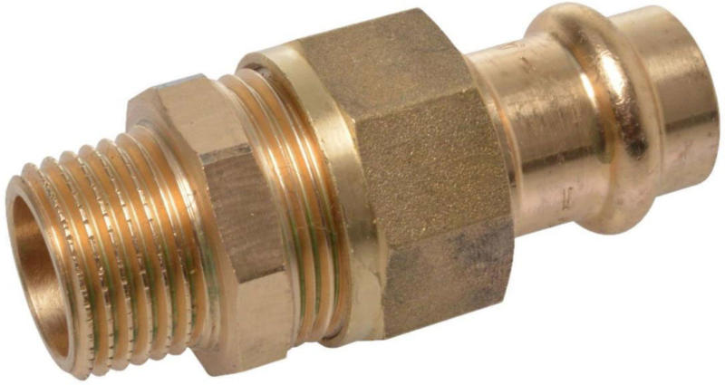 Verschraubung,Pressfitting für Kupfer, 22 mmx1AG, V-Kontur 22 mm