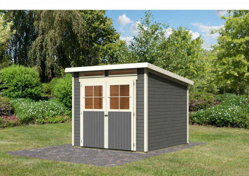 Gerätehaus „Glücksburg 3“ Pultdach, 213x217x202 cm, terragrau 213x217x202 cm | terragrau