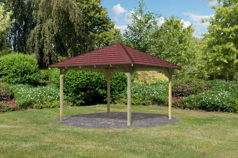 Holzpavillon „Granada“ Massivholz kdi, im Set mit Schindeln