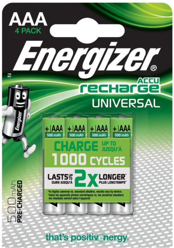 AA-Batterien „Universal“, wiederaufladbar, 4 Stück
