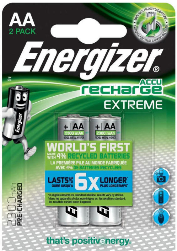 AA-Batterien „Extreme“, wiederaufladbar, 2 Stück