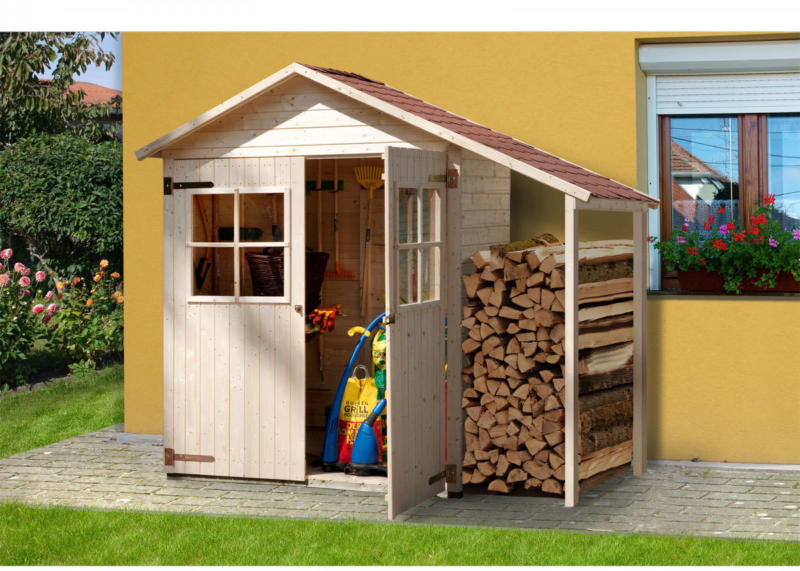 Gartenschrank mit Schleppddach, 224x87 cm, 224x87(Sockelmaß) cm 224x87x216 cm