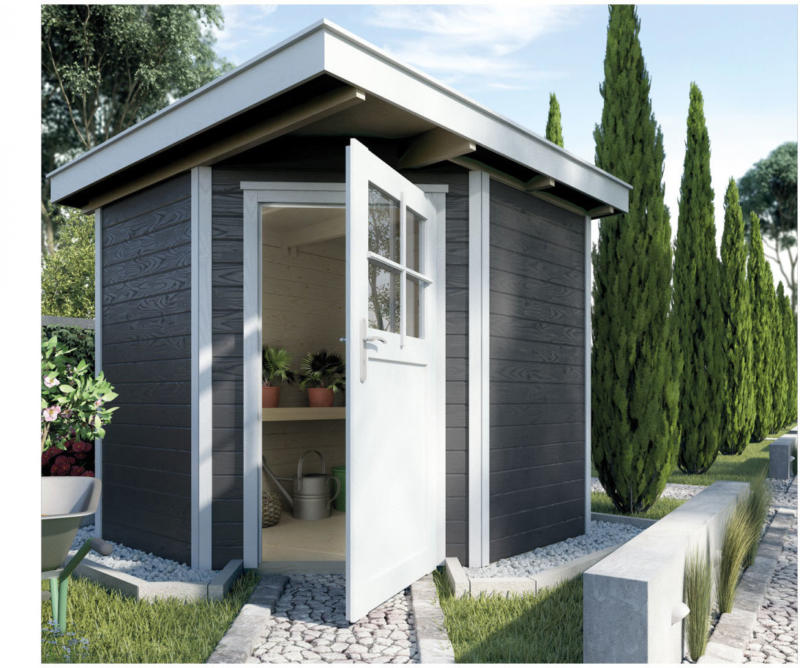 Gartenhaus „229“, 21 mm, anthrazit, mit Fußboden, 209x205x217 cm 209x205x217 cm