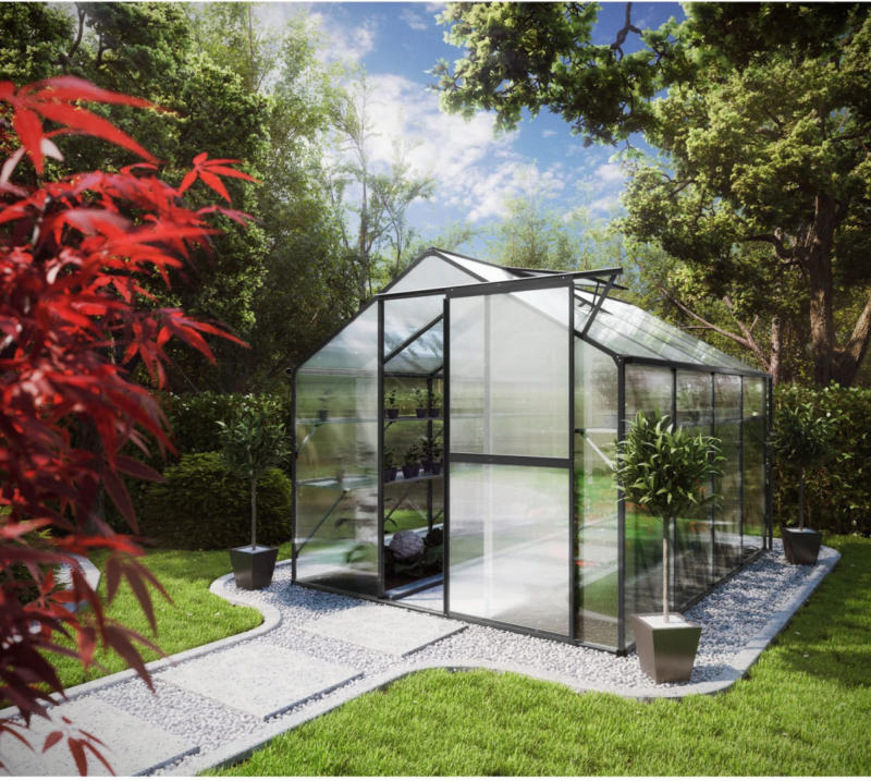 Gewächshaus „Flora IV“, 6,8m², schwarz schwarz