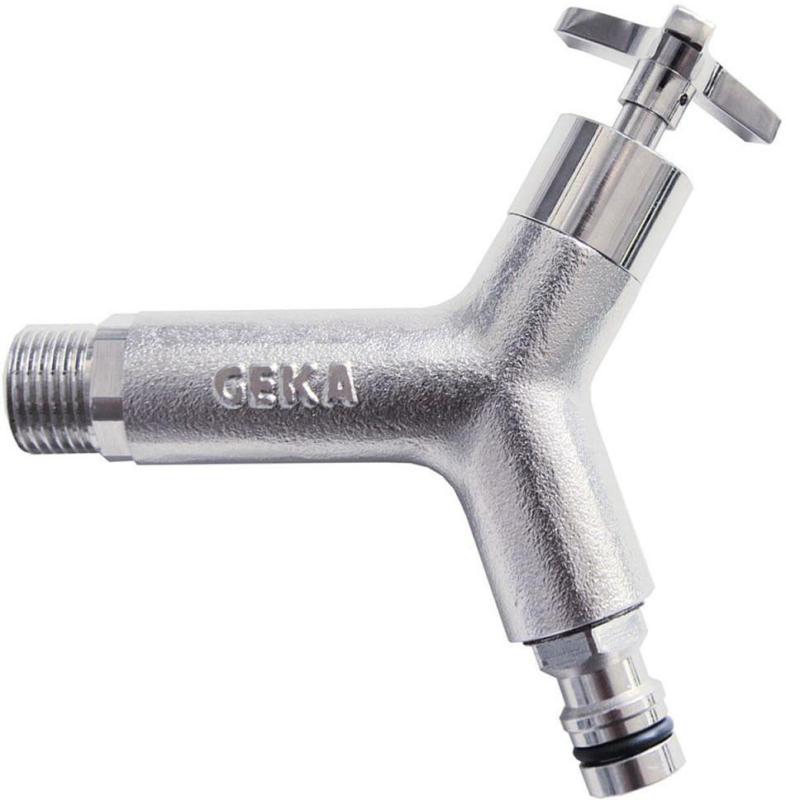 Auslaufventil 1/2" AG G 1/2" MS Ni m. Stecker Karte