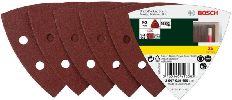 Deltaschleifblatt, Korund, K120, 9,3cm, 25 Stück K120