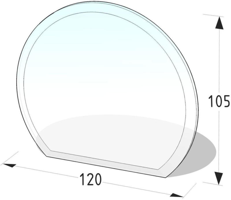 Glasbodenplatte Halbrund „120x105 cm“