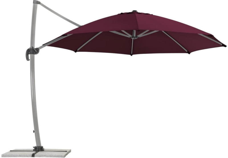 Ampelschirm „Rhodos Rondo“, 350 cm, Bordeaux Bordeaux