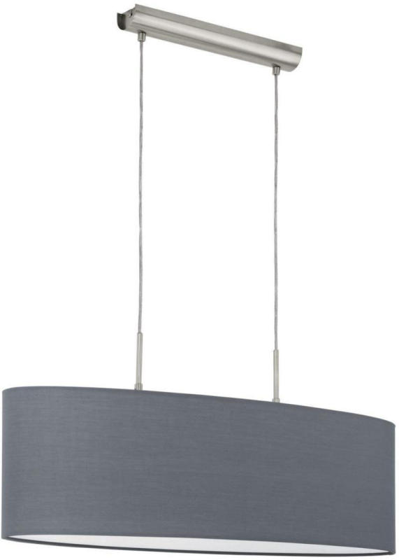 Hängeleuchte, „Pasteri“, nickel/grau, 75 cm