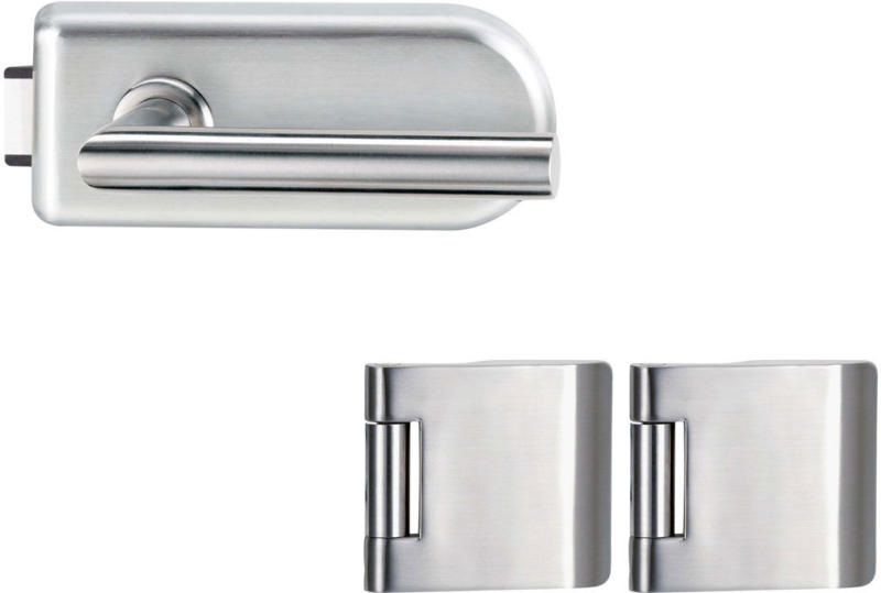 Glastürbeschlag-Set „SKS 62“, Edelstahl Optik