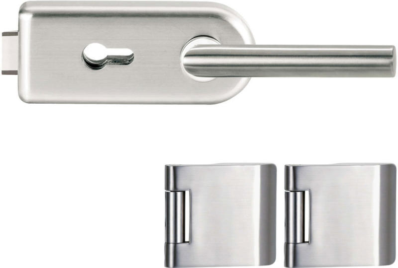 Glastürbeschlag-Set „SKS 62“, Edelstahl Optik