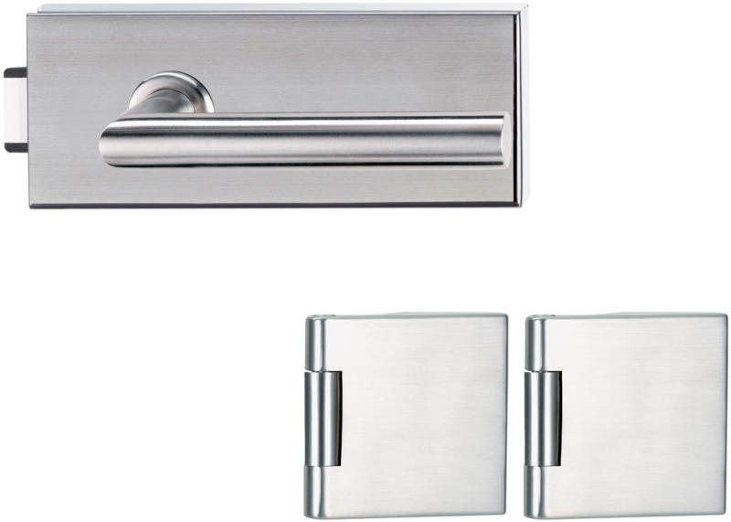 Ganzglastürbeschlag-Set „SKS 61“, Edelstahl Optik, UV