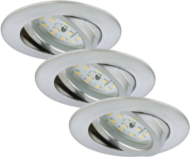 LED-Einbauleuchte, Aluminium, 3xLED