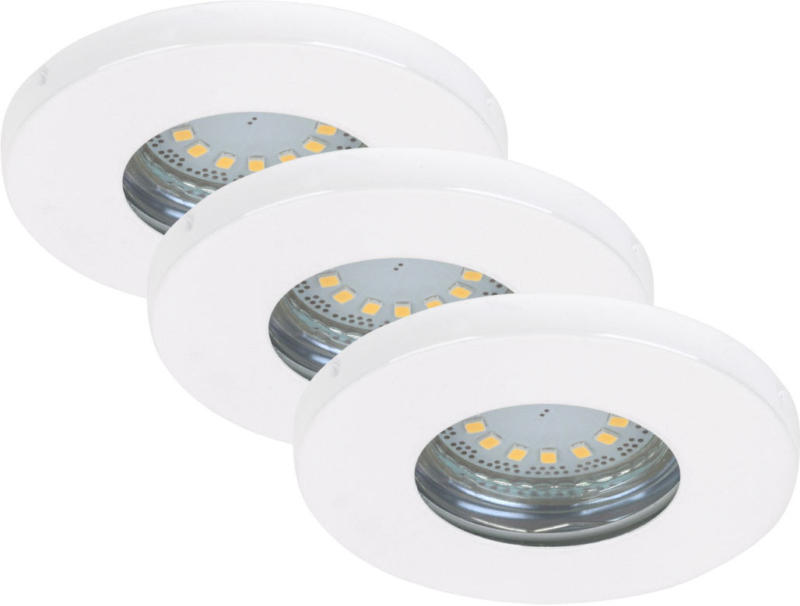 LED-Einbauleuchte, weiß, 3x5W