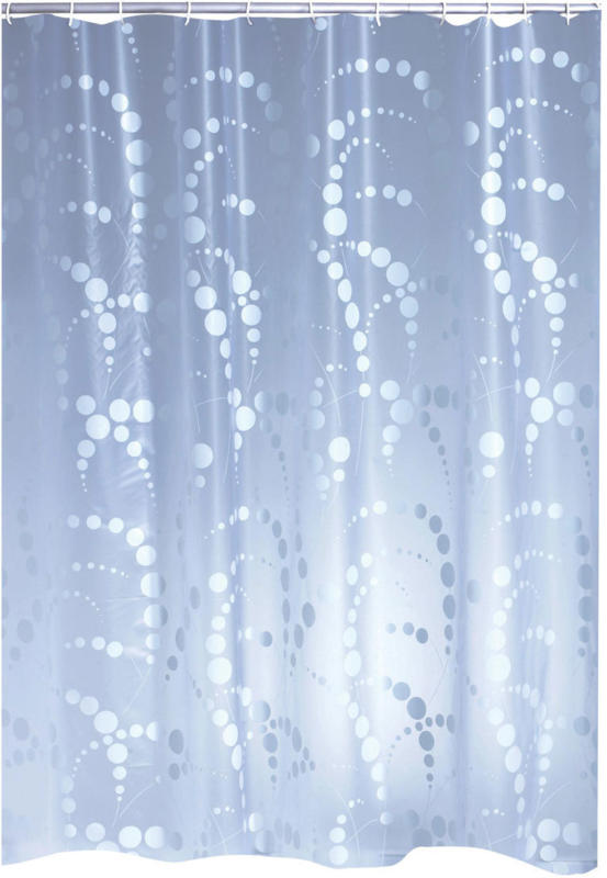 Duschvorhang „Dots“, Folie, 180x200 cm, weiß