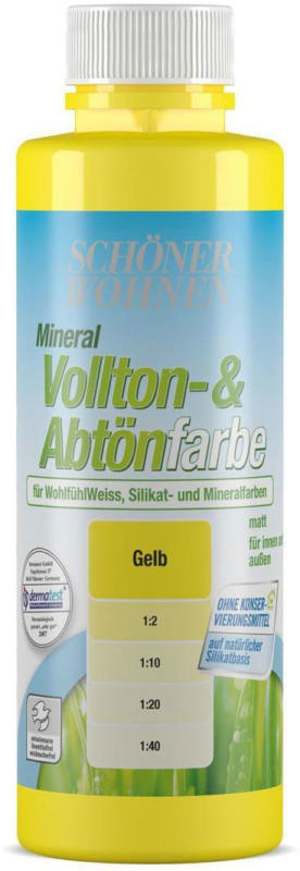 Silikat Vollton-&Abtoenfarbe, gelb, 250 ml