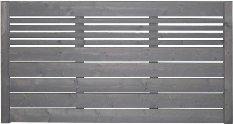 Zaunserie „Aalborg“, Zaunfeld, 180x90 cm, Fichte, basaltgrau lasiert