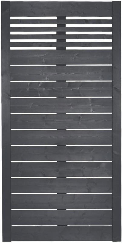 Zaunserie „Aalborg“, Grundelement, 90x180 cm, Fichte, anthrazit lasiert