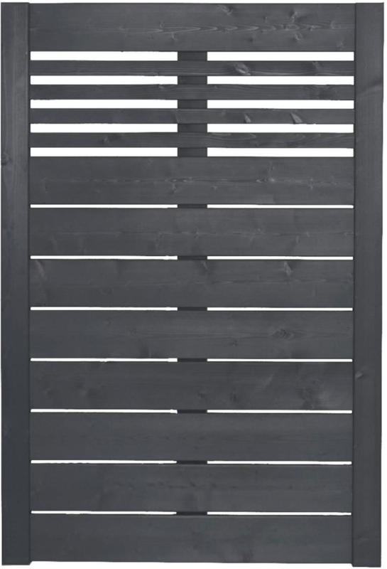 Zaunserie „Aalborg“, Stufenelement, 90x141 cm, Fichte, anthrazit lasiert