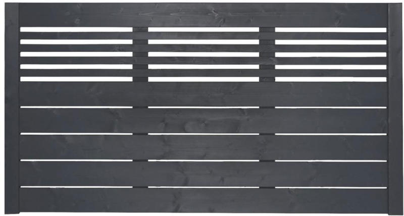 Zaunserie „Aalborg“, Zaunfeld, 180x90 cm, Fichte, anthrazit lasiert