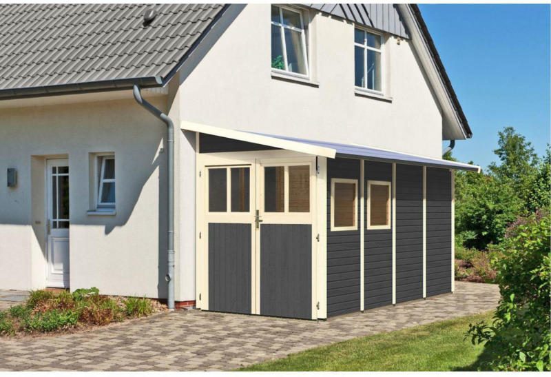 Gartenhaus „Wandlitz“, 181x355x230 cm, grau 181x355x230 cm | grau