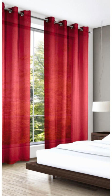 Ösenschal blickdicht rot 245x140 cm