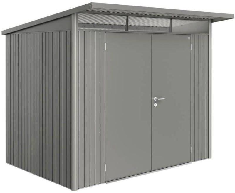 Gerätehaus „AvantGarde L“, quarzgrau-metallic mit Doppeltür, 260x220x218 cm, grau 260x220x218 cm | grau