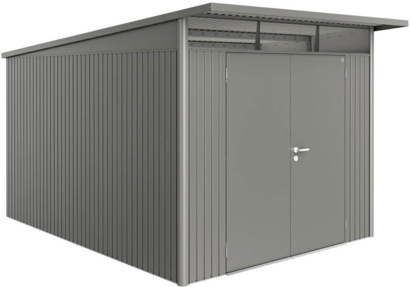 Gerätehaus „AvantGarde XXL“, quarzgrau-metallic mit Doppeltür, 260x380x222 cm, grau 260x380x222 cm | grau