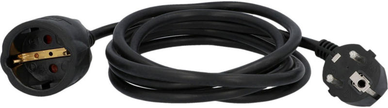 Schuko-Verlängerung „H05VV-F3G1“, 2m, schwarz