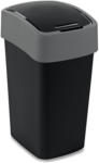 HELLWEG Baumarkt Abfallbehälter „Flip Bin“, 25 L, schwarz/hellgrau