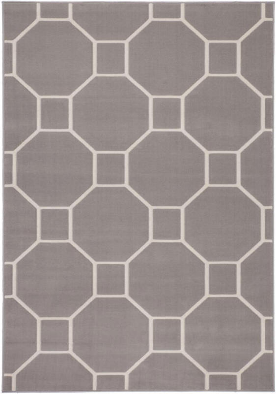 Kurzflorteppich „Lina 100“ Taupe/Elfenbein, 200x290cm 200x290 cm