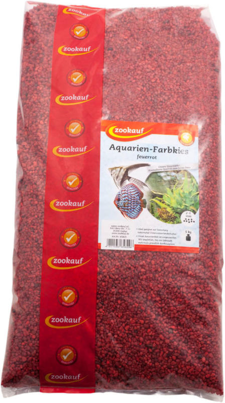 FISCH Aquarien-Farbkies, feuerrot, 2-4 mm, 5kg