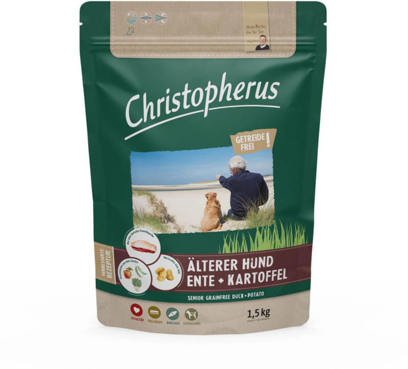 Dog Senior, Ente, Getreidefrei, 1,5kg 1500 g