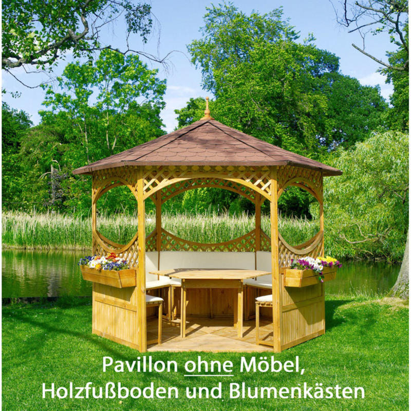 Pavillon „Palma“, mit Bitumenschindeldach