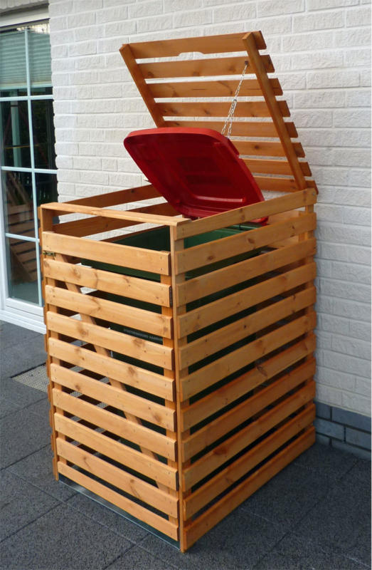 Mülltonnenbox „Vario V“ für 1 Tonne, honigbraun