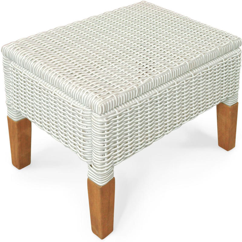 Gartenhocker „Havanna“, Polyrattan und Holz