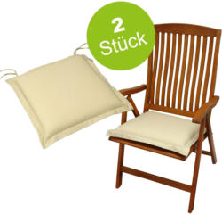 Sitzkissen „Premium“, 2 Stück, extra dick, Beige 2x Polsterauflage