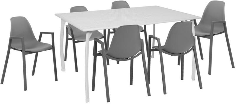 Gartenmöbel-Set „Toulouse“, 7-teilig, grau
