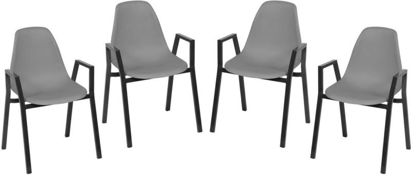 Stapelstuhl „Windsor“, grau, 4 Stk