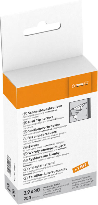 Schnellbauschrauben 3,9x30 mm, 250 Stk 250