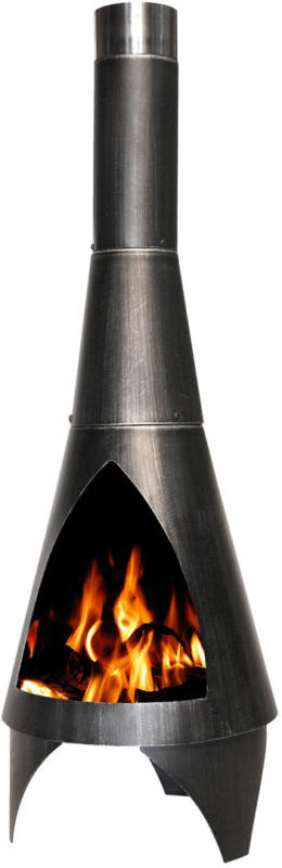 Gartenkamin „Colorado“, silber-schwarz, 40x105x40 cm 40x105x40 cm