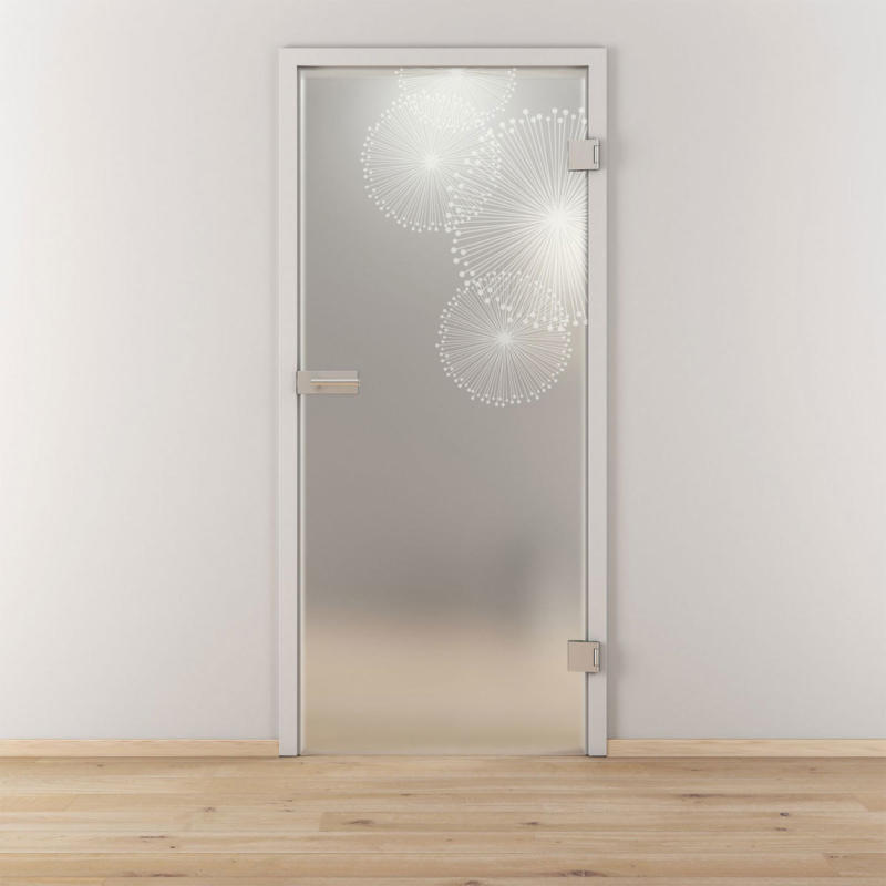 Glasdrehtür „NOVA 507“, mattiert, 95,9x197,2 cm, Rechts 95,9 cm | rechts