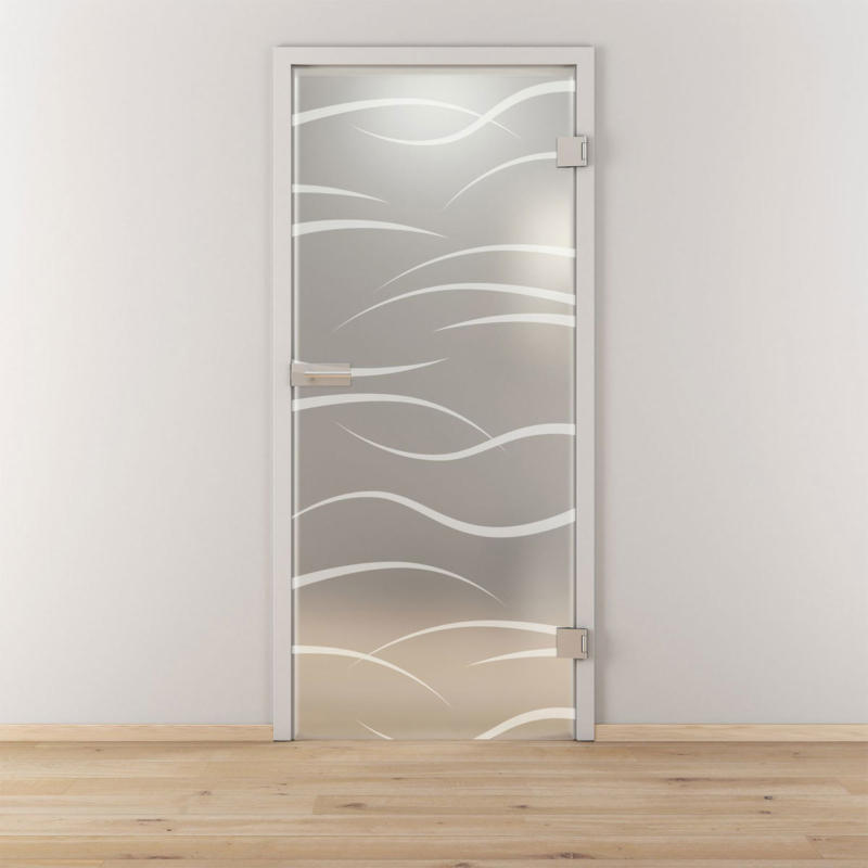 Glasdrehtür „NOVA 540“, mattiert, 95,9x197,2 cm, Rechts 95,9 cm | rechts
