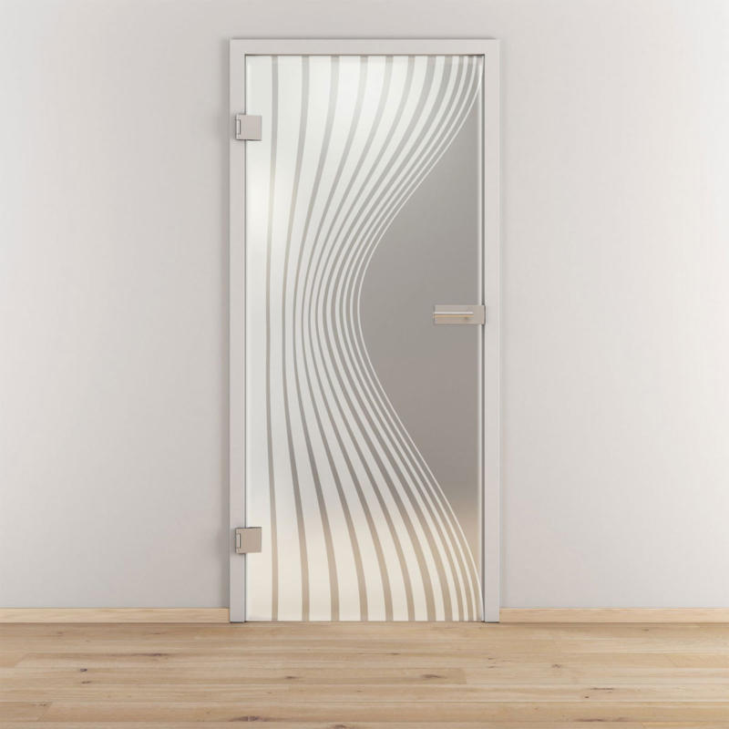 Glasdrehtür „NOVA 543“, mattiert, 95,9x197,2cm , Links 95,9 cm | links