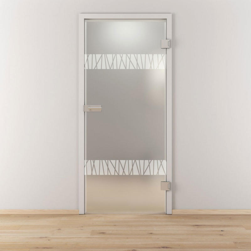 Glasdrehtür „NOVA 550“, mattiert, 95,9x197,2 cm, Rechts 95,9 cm | rechts