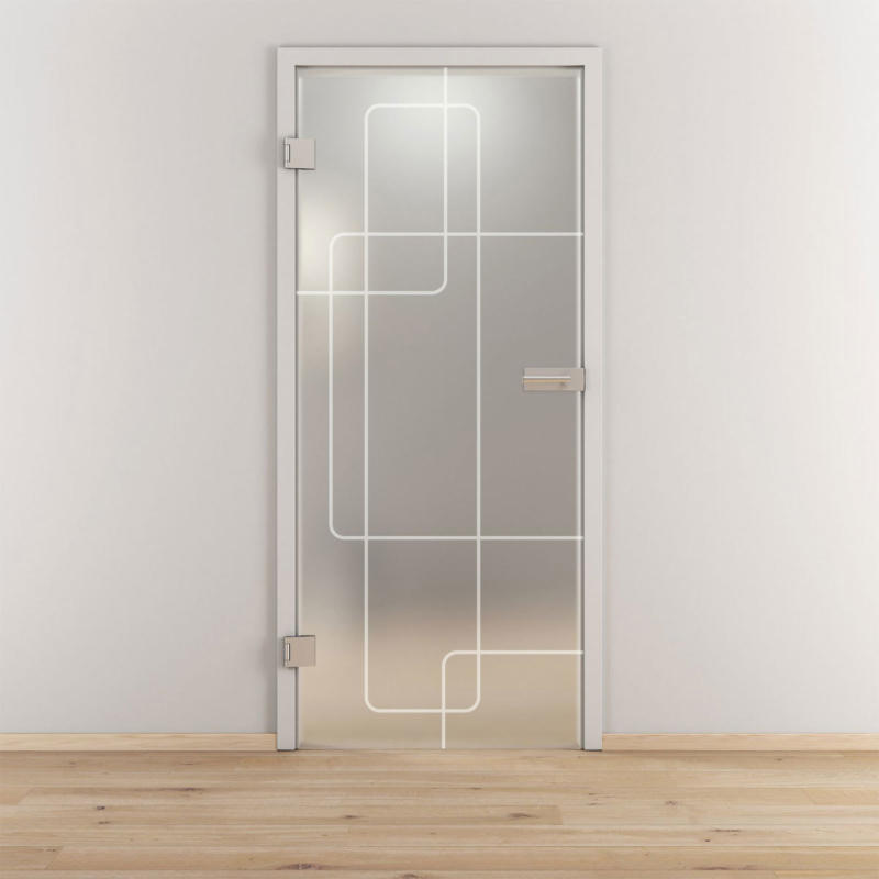 Glasdrehtür „NOVA 553“, mattiert, 95,9x197,2cm , Links 95,9 cm | links