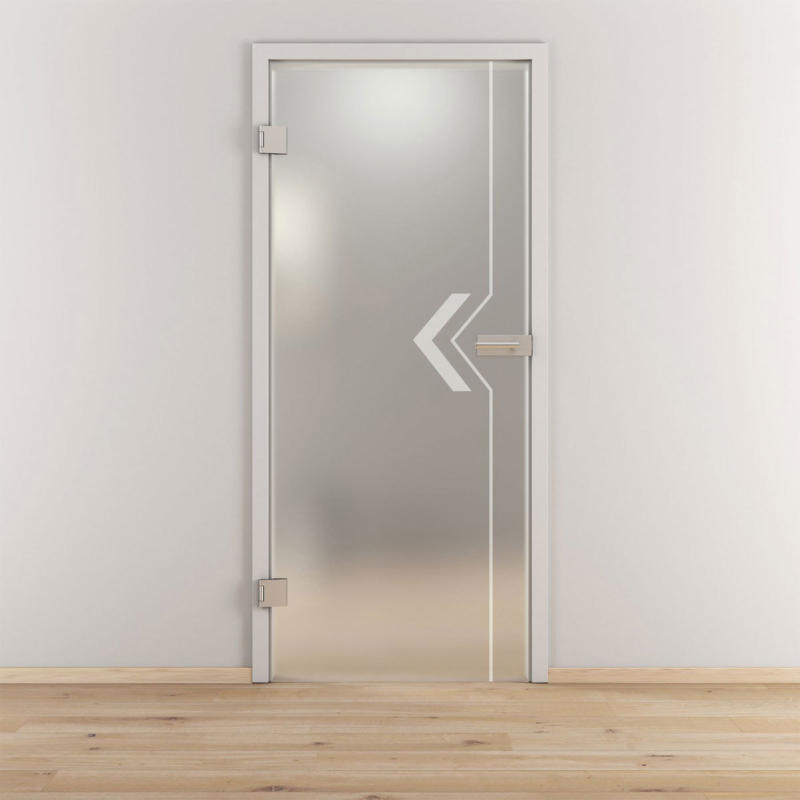 Glasdrehtür „NOVA 599“, mattiert, 95,9x197,2cm , Links 95,9 cm | links