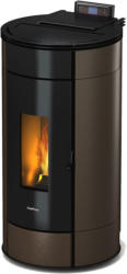 Pelletofen „Globe“, Stahl moka, inkl. 2 Gratis Säcke Holzpellets moka