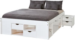 Funktionsbett „Till“, 140x200 cm, weiß, mit Rost Kein FSC Holz | 146x47,5x208 cm